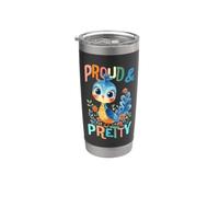 Proud & Pretty Peacock with Flowers Cute Peacocks Daughter Stainless Steel Insulated Tumbler