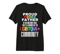 Proud Pride Father Gay Lesbian Pride Father Son Daughter Premium T-Shirt