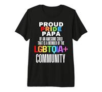 Proud Pride Papa Gay Lesbian Pride Father Son Daughter Love Premium T-Shirt
