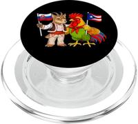 Proud Puerto Rican Slovak Roots Puerto Rico Slovakia Flag PopSockets PopGrip for MagSafe