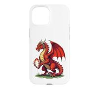 Proud Red Dragon Holding A Rugby Ball Case for iPhone 15