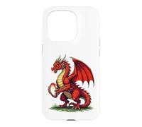 Proud Red Dragon Holding A Rugby Ball Case for iPhone 15 Pro
