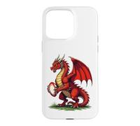 Proud Red Dragon Holding A Rugby Ball Case for iPhone 15 Pro Max