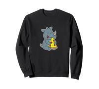Proud Rhino Hugging Pizza Slice Sweatshirt