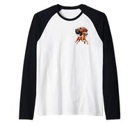 Proud Rhodesian Ridgeback Colourful Portrait on Chest Raglan Baseball Tee