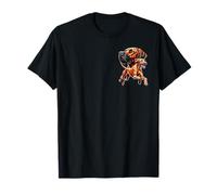 Proud Rhodesian Ridgeback Colourful Portrait on Chest T-Shirt