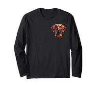 Proud Rhodesian Ridgeback Head - Colourful Portrait on Chest Long Sleeve T-Shirt