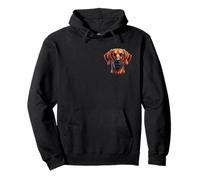 Proud Rhodesian Ridgeback Head - Colourful Portrait on Chest Pullover Hoodie