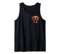Proud Rhodesian Ridgeback Head - Colourful Portrait on Chest Tank Top