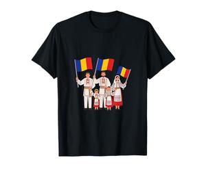 Proud Romanian Family Folk Costume Tricolor Flag T-Shirt