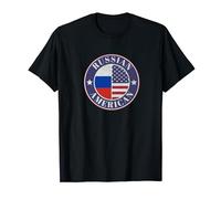Proud Russian-American Badge - Russia Flag T-Shirt