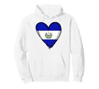 Proud Salvadoran Boy Girl Mommy Hello El Salvador Flag Heart Pullover Hoodie