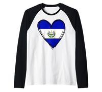 Proud Salvadoran Boy Girl Mommy Hello El Salvador Flag Heart Raglan Baseball Tee