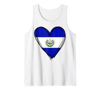 Proud Salvadoran Boy Girl Mommy Hello El Salvador Flag Heart Tank Top
