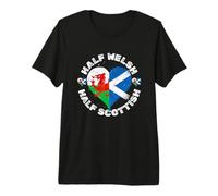 Proud Scotland Wales Flag for Half Welsh Half Scottish Pride Premium T-Shirt