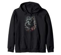 Proud Scottish Terrier American Flag Patriotic Dog Zip Hoodie