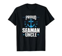 Proud Seaman Uncle Anchor Nautical Value Graphic T-Shirt, Men, Black, S