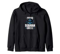 Proud Seaman Uncle Anchor Nautical Zip Hoodie