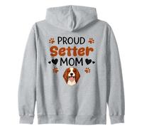 Proud Setter Mom Irish Red and White Setter Dog Lover Zip Hoodie