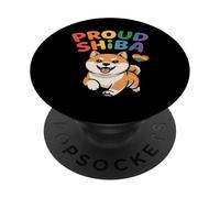 Proud Shiba Rainbow Shiba Inu Pride Dog PopSockets Adhesive PopGrip