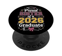 Proud Sister of a 2026 Graduate Class of 2026 Senior Leopard PopSockets Adhesive PopGrip
