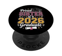 Proud Sister of a 2026 Graduate Class of 2026 Senior Leopard PopSockets Adhesive PopGrip