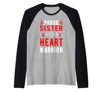 Proud Sister of A Heart Warrior CHD Awareness Raglan Baseball Tee