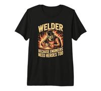 Proud Skilled Labor Community with Workshop Message Welder Premium T-Shirt