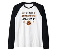 Proud Sleuth Hound Mom Bloodhound Dog Lover Raglan Baseball Tee