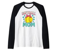 Proud Softball Mom Life Love My Player Game Day Moments Raglan Baseball Tee