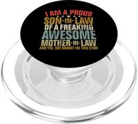 Proud Son In Law Of A Awesome Mother In Law Child Retro PopSockets PopGrip for MagSafe