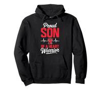 Proud Son of a Heart Warrior Heart Disease Awareness Pullover Hoodie