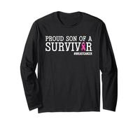 Proud Son of A Survivor Breast Cancer Awareness Support Long Sleeve T-Shirt