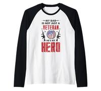 Proud Son Of A Veteran - Support Veteran Family Raglan Baseball Tee