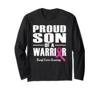Proud Son Of A Warrior Breast Cancer Awareness For My Family Long Sleeve T-Shirt