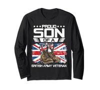 Proud Son Of British Veteran Flag UK Family Matching Long Sleeve T-Shirt