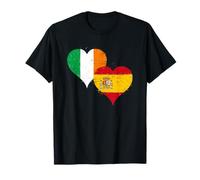 Proud Spanish Irish Pride A Cool Vintage Spain Ireland Flag T-Shirt