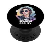 Proud Spanish woman for everyone who love Spain PopSockets Adhesive PopGrip