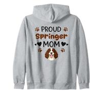 Proud Springer Mom English Springer Spaniel Dog Lover Zip Hoodie