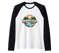 Proud State of Minnesota Souvenir Vacation Trip Memorabilia Raglan Baseball Tee