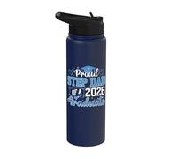 Proud Step Dad of A 2026 Graduate - Stepdad Stepfather Stainless Steel Insulated Water Bottle