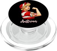 Proud Strong Austrian Girl Woman Girlfriend Austria Flag PopSockets PopGrip for MagSafe