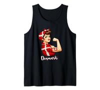Proud Strong Danish Girl Woman Girlfriend Denmark Flag Tank Top