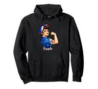 Proud Strong French Girl Woman Pride France Flag Pullover Hoodie