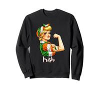 Proud Strong Irish Girl Woman Girlfriend Pride Ireland Flag Sweatshirt