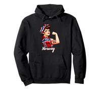 Proud Strong Norwegian Girl Woman Girlfriend Norway Flag Pullover Hoodie