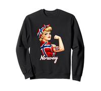 Proud Strong Norwegian Girl Woman Girlfriend Norway Flag Sweatshirt