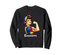 Proud Strong Romanian Girl Woman Girlfriend Romania Flag Sweatshirt