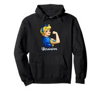 Proud Strong Ukrainian Girl Woman Girlfriend Ukraine Flag Pullover Hoodie