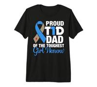 Proud T1D Dad of The Toughest Girl I Know Premium T-Shirt